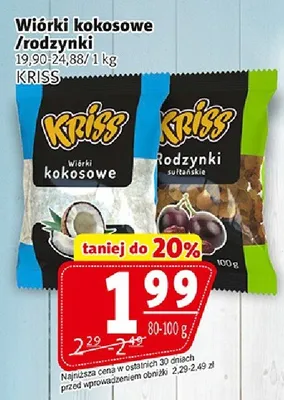 Wiórki kokosowe/rodzynki 80-100g promocja w Prim Market