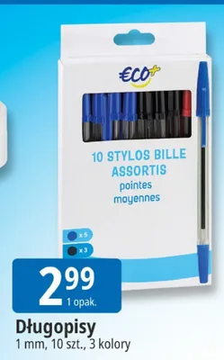 Długopisy Eco+ 10-pak promocja w Leclerc