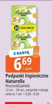 Podpaski higieniczne Naturella promocja w Leclerc