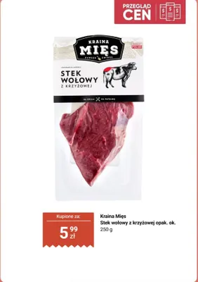 Stek wołowy z krzyżowej Kraina Mięs promocja w Biedronka