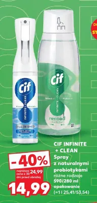 Spray z naturalnymi probiotykami Cif Infinite + Clean promocja w Kaufland