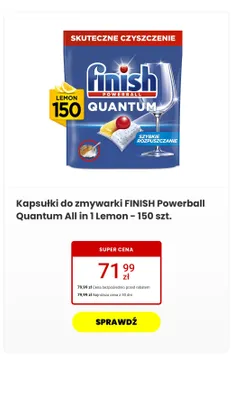 Kapsułki do zmywarki Powerball Quantum All in 1 Lemon promocja w Media Expert