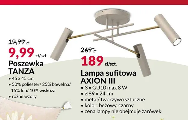 Lampa sufitowa AXION III promocja w Salony Agata
