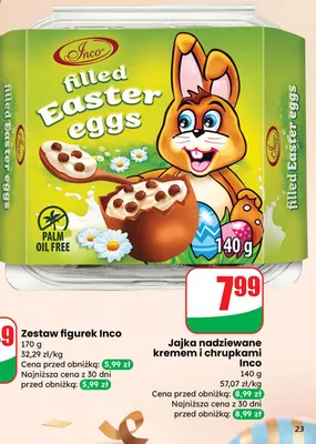 Jajka nadziewane kremem i chrupkami promocja w Dino