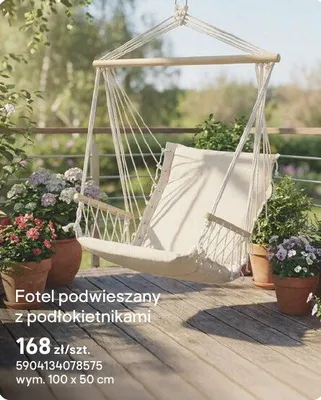 Fotel podwieszany z podłokietnikami promocja w Castorama