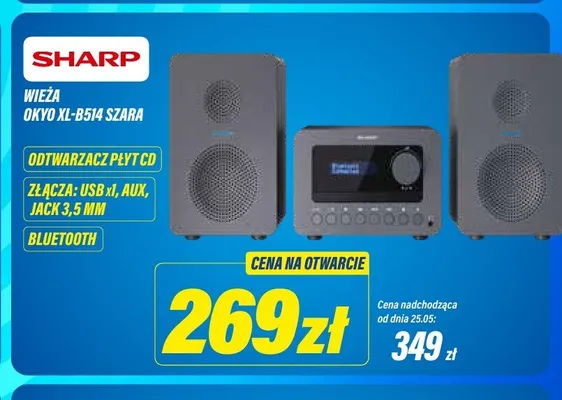 Wieża SHARP OKYO XL-B514 Szara promocja w RTV EURO AGD