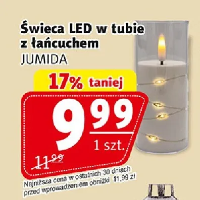 Świeca LED w tubie z łańcuchem Jumida promocja w Prim Market