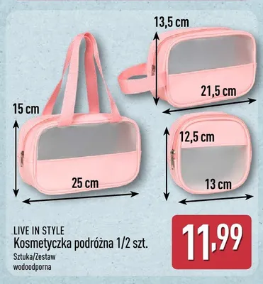 Kosmetyczka podróżna Live In Style promocja w Aldi