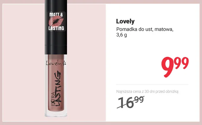 Pomadka do ust matowa Lovely promocja w Rossmann