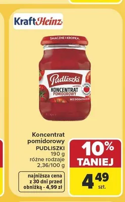 Koncentrat pomidorowy Pudliszki promocja w Carrefour