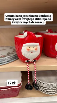 Ceramiczna osłonka na doniczkę z motywem Świętego Mikołaja promocja w Pepco