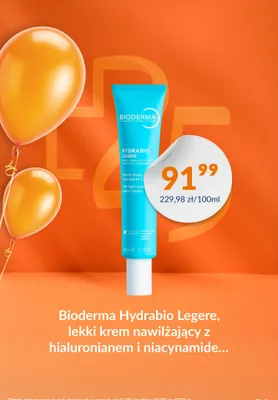 Krem do twarzy Bioderma Hydrabio Legere lekki krem nawilżający z hialuronianem i niacynamidem promocja w DOZ.PL