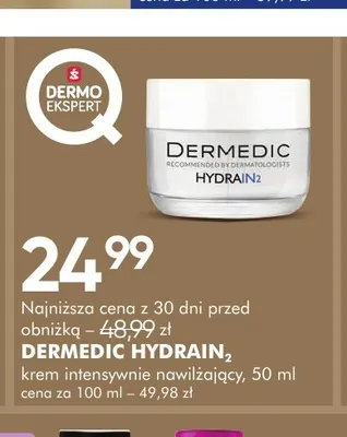 Krem intensywnie nawilżający Dermedic Hydrain2 promocja w Super-Pharm