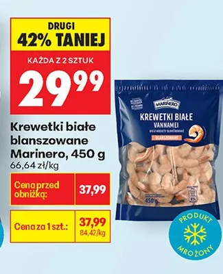 Krewetki białe blanszowane Marinero promocja w Biedronka