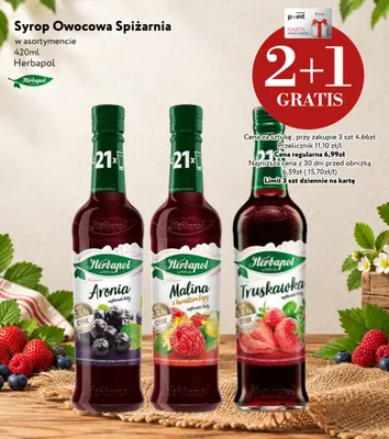 Syrop Owocowa Spiżarnia malina z kwiatem lipy Herbapol promocja w Market Point