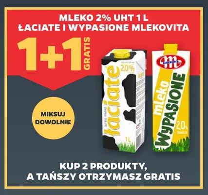 Mleko UHT Łaciate 2% promocja w Netto