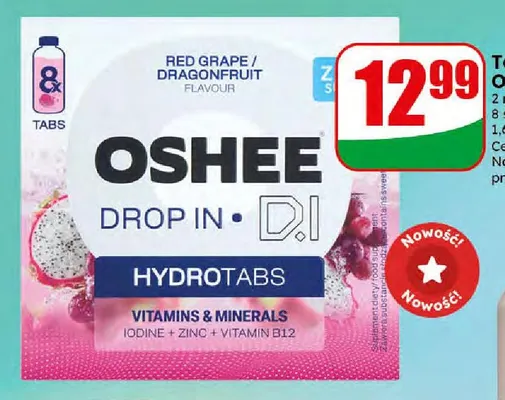 Tabletki musujące Oshee promocja w Dino