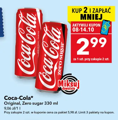 Napój gazowany Coca-Cola Original promocja w LEWIATAN