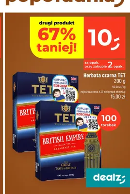 Herbata czarna TET British Empire promocja w Dealz