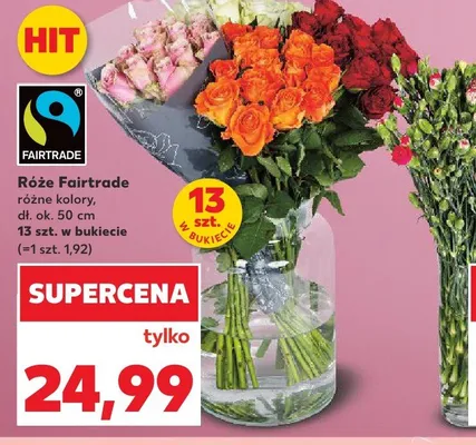 Róże Fairtrade dł. ok. 50cm promocja w Kaufland
