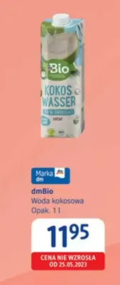 Woda kokosowa dmBio promocja w Drogerie DM