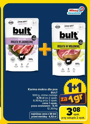 Karma mokra dla psa Bult bogata w jagnięcinę promocja w Carrefour
