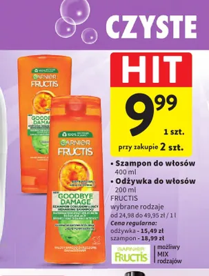 Szampon do włosów Garnier Fructis Goodbye Damage promocja w Intermarche