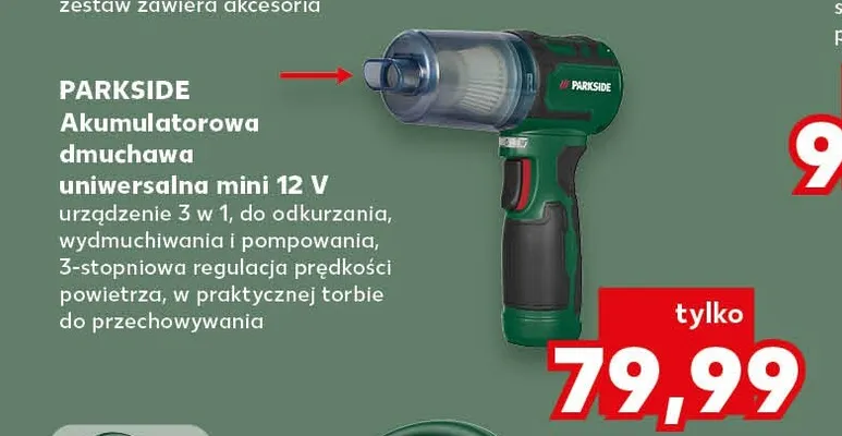 Akumulatorowa dmuchawa uniwersalna mini Parkside promocja w Kaufland
