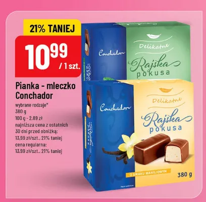 Pianka - mleczko Conchador Rajska pokusa promocja w POLOmarket