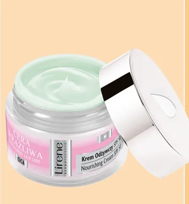 Krem odżywczy Lirene Cera Wrażliwa SPF50 promocja w Rossmann