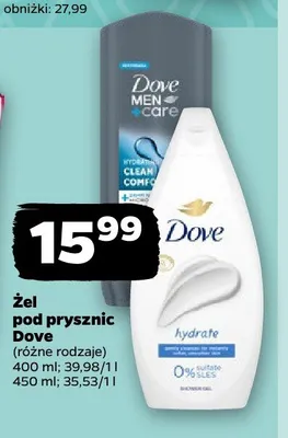 Żel pod prysznic Dove Men+Care Clean Comfort promocja w Netto