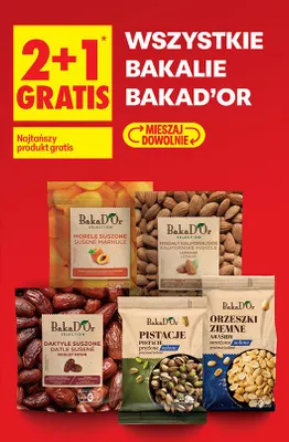 Wszystkie bakalie Bakad'Or 2+1 GRATIS promocja w Biedronka