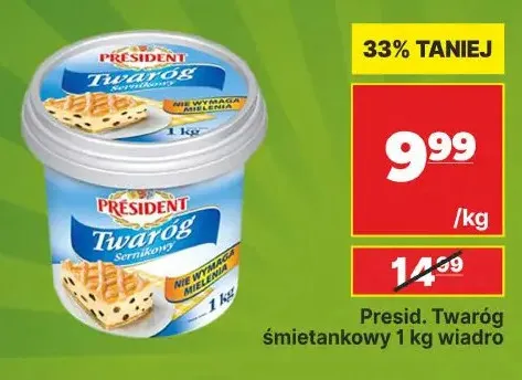 Twaróg śmietankowy wiadro Président promocja w API Market