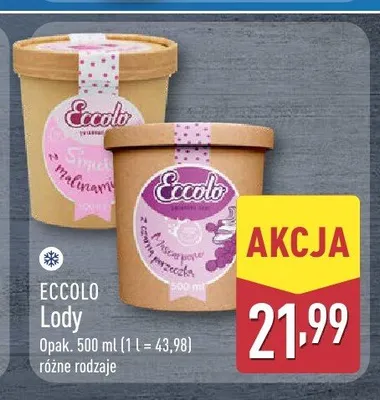 Lody Eccolo mascarpone z czarną porzeczką promocja w Aldi