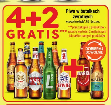Piwo w butelkach zwrotnych promocja w POLOmarket