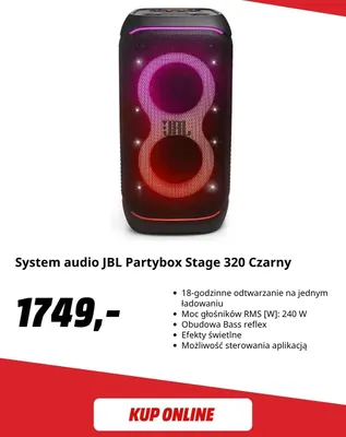 System audio Jbl Partybox Stage 320 Czarny promocja w Media Markt