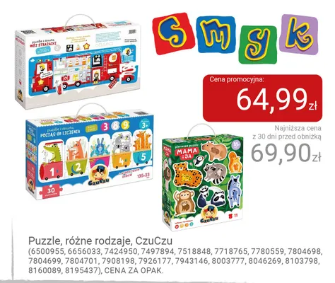 Puzzle z dziurką CzuCzu Pociąg do liczenia promocja w Smyk