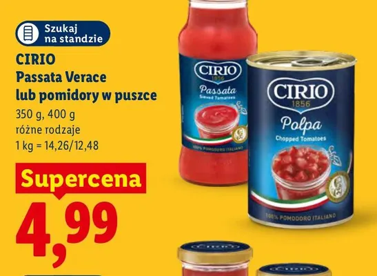 Pomidory w puszce Cirio promocja w Lidl