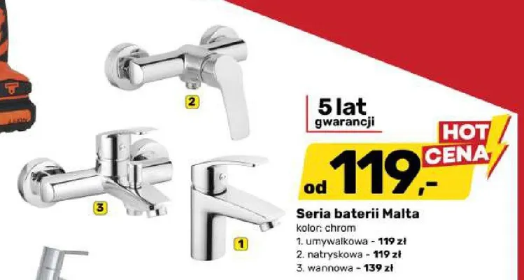 Bateria wannowa Malta promocja w Bricomarche