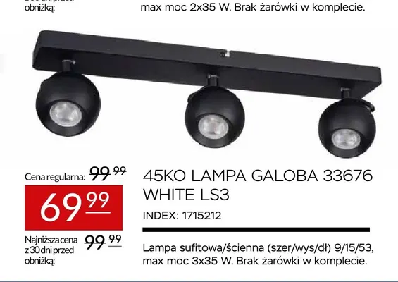 45KO lampa Galoba 33676 White LS3 promocja w Abra Meble