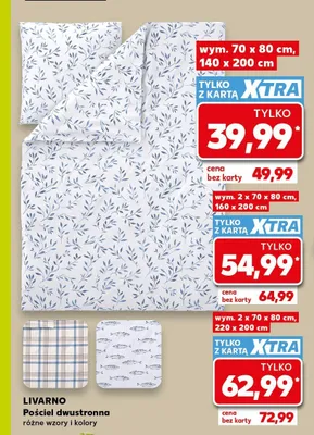 Pościel dwustronna Livarno 140x200 cm promocja w Kaufland