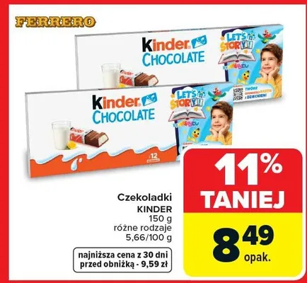 Czekoladki KINDER promocja w Carrefour Market