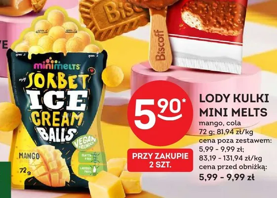 Lody kulki Mini Melts mango promocja w Żabka