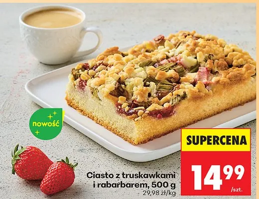 Ciasto z truskawkami i rabarbarem promocja w Biedronka