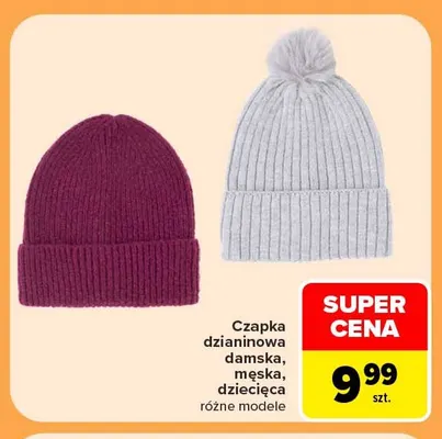 Czapka dzianinowa damska promocja w Carrefour