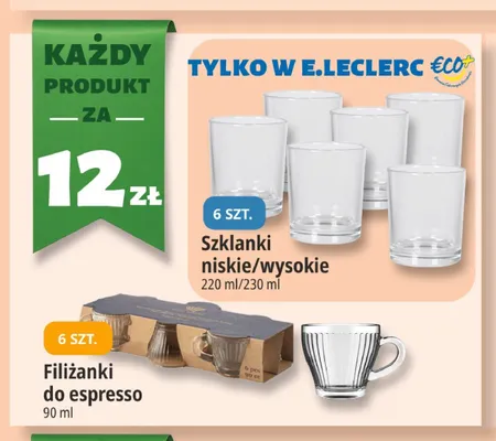 Filiżanki do espresso 6-pak promocja w Leclerc