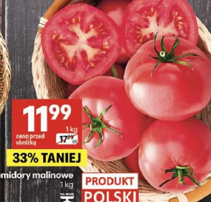 Pomidory malinowe polskie promocja w Delikatesy Centrum