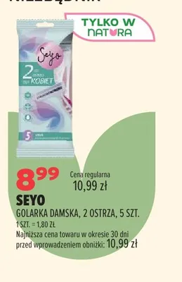 Golarka damska Seyo 2 ostrza promocja w Drogerie Natura