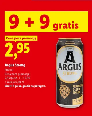 Piwo Argus Strong promocja w Lidl