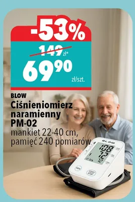 Ciśnieniomierz naramienny PM-02 Blow mankiet 22-40cm pamięć 240 pomiarów promocja w Biedronka Home